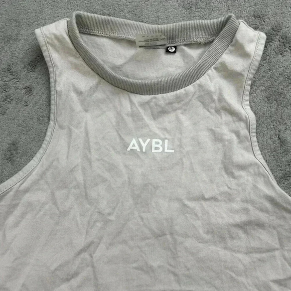 AYBL Top Womens Size XS Cropped Sleeveless Tank Top Logo Gym Athletic Workout - Picture 4 of 7